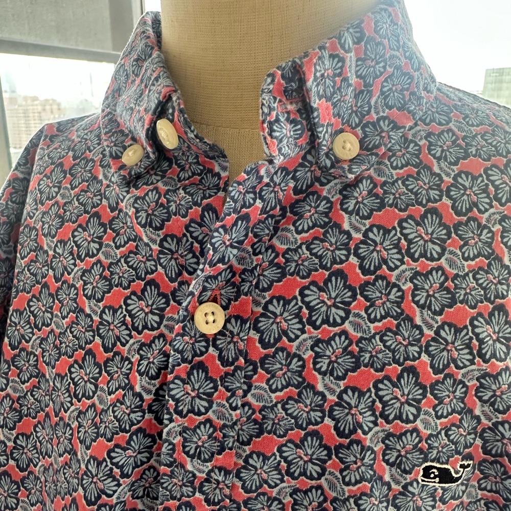 Vineyard Vines Red and Blue Button Down Shirt